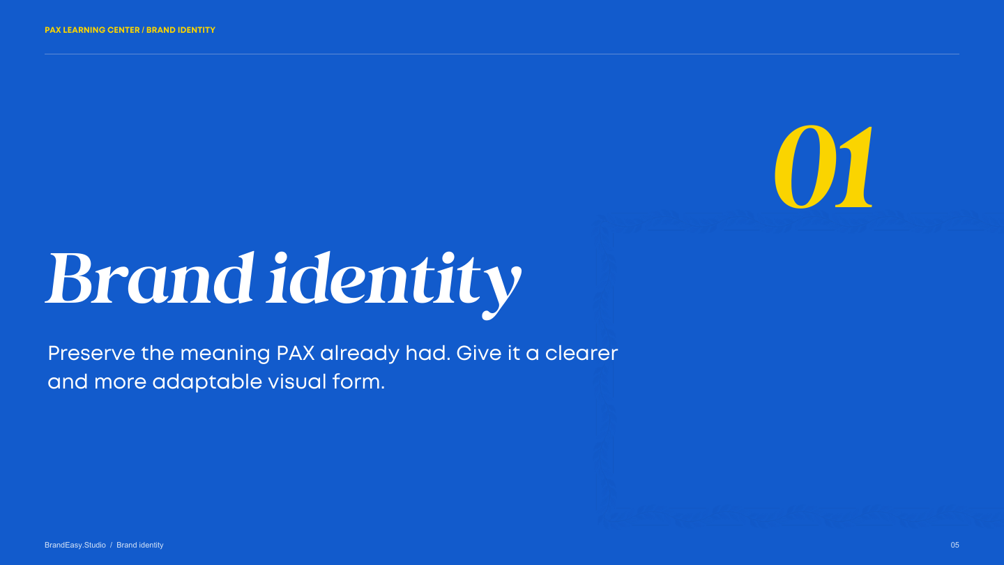 PAX brand identity section